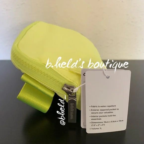 lululemon Everywhere Belt Bag in Electric Lemon with Silver Zipper (1L) New NWT - Picture 8 of 16